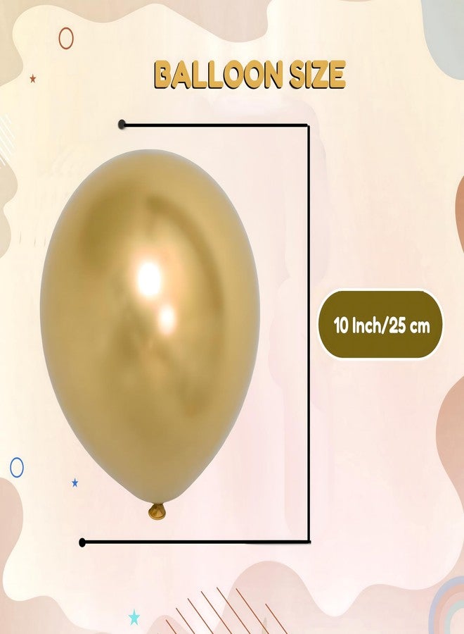 Juzfun Chrome Balloons for Birthday Wedding Anniversary Metallic Gold Party Decoration Pack of 20 Pcs - Image 5